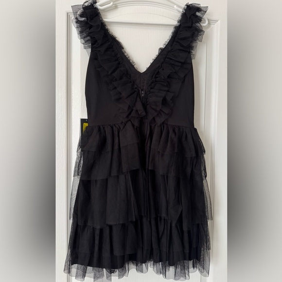 NWT Dillard’s City Vibe Black Tiered Ruffle Mini Party Dress - Picture 3 of 9